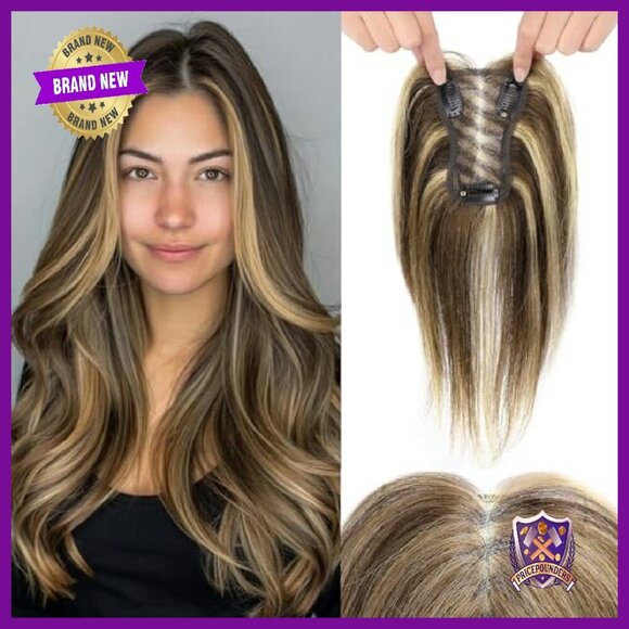 10 Inch Human Hair Topper Clip-in Hairpiece for Thin Hair Volume main image 6